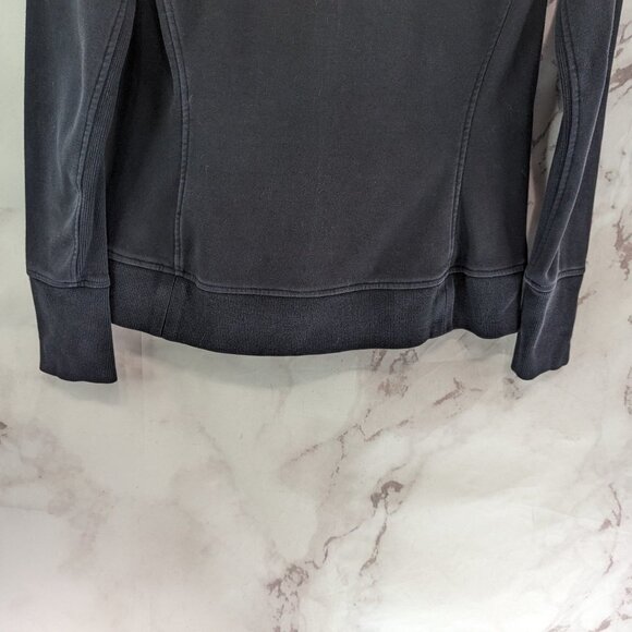 Athleta Jacket Women Medium Black Hoodie Full Zip Fleece Thumb Hole Triumph - Picture 7 of 12